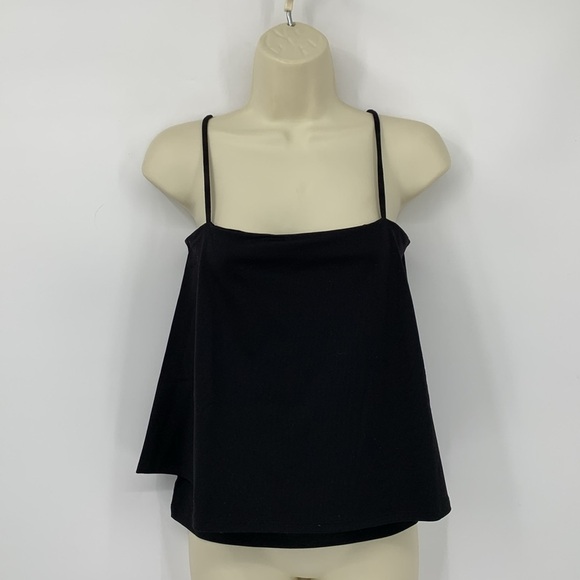 Susana Monaco layered tank top blouse shirt jersey knit black flowy new Small - Picture 1 of 5